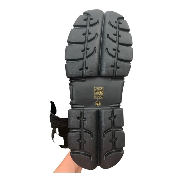 Jeffrey Campbell Bottines Stomped Ok Over The Knee Boots Black Size 40 - Picture 9 of 11